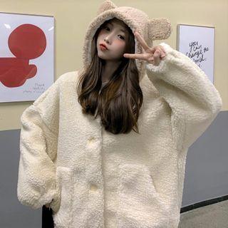 Fleece Button Hoodie