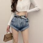 High Waist Denim Shorts / Belt