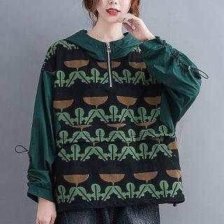 Printed Hooded Wind Jacket