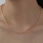 Rhinestone Layered Alloy Choker Gold - One Size