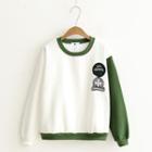 Patch Embroidered Color Panel Pullover