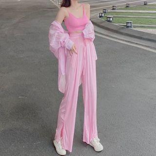 Long-sleeve Shirt / Wide-leg Pants / Tank Top