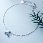 925 Sterling Silver Mermaid Anklet Silver - One Size