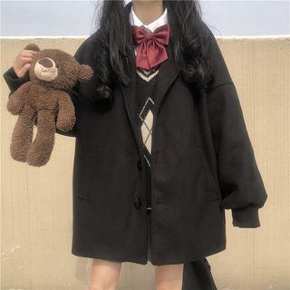 Buttoned Jacket / Vest / Pleated Skirt