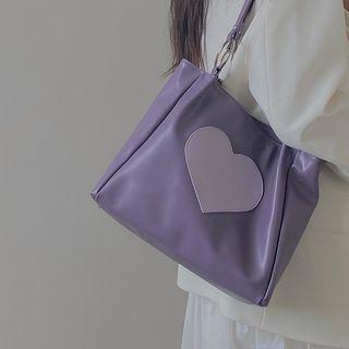 Heart Print Two-tone Hand Bag