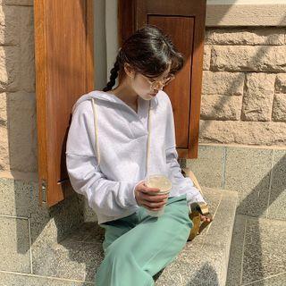 Half-placket Cotton Hoodie