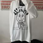 Cartoon Lettering Long-sleeve Round Neck T-shirt