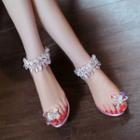Embellished Toe Loop Sandals