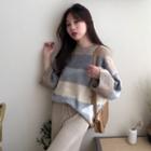 Color Block Sweater / Wide-leg Pants