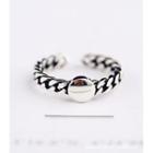 Alloy Open Ring Ts023 - Copper Plating - Silver - One Size