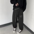 Plain Zip Ice Silk Dress Pants