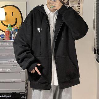 Heart Applique Oversized Hoodie