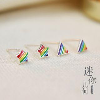 Rainbow Star / Triangle Stud Earring