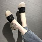 Lace Panel Slide Sandals