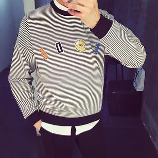 Applique Striped Pullover