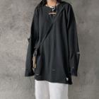 Long-sleeve Distressed Loose-fit T-shirt