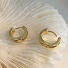 Glaze Alloy Hoop Earring 1 Pair - Gold - One Size