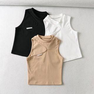 Irregular Mock-neck Tank Top