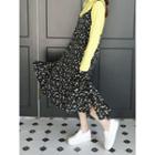 Spaghetti-strap Ruffled Floral Long Dress