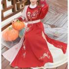 Tradition Chinese Embroidered Maxi A-line Dress