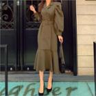 Belted Long Mermaid Coatdress
