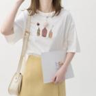 Vase Print Elbow-sleeve T-shirt