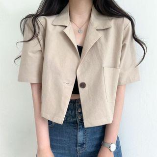 Single Breasted Short-sleeve Blazer