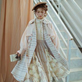 Letter Double Breasted Trench Coat