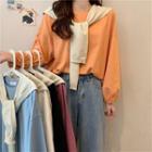 Long-sleeve Plain T-shirt / Plain Shawl