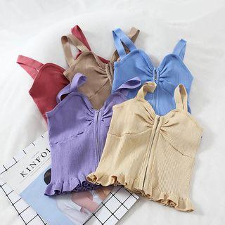 Sleeveless Zip Knit Top