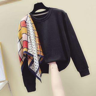 Scarf-panel Sweatshirt