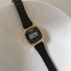 Rubber Strap Watch A71 - Gold Dial & Black Strap - One Size