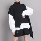 Mock-neck Sweater Vest Black - One Size