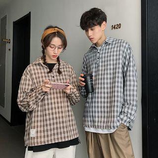Couple Matching Plaid Long-sleeve Top