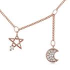 Rhinestone Star Moon Necklace