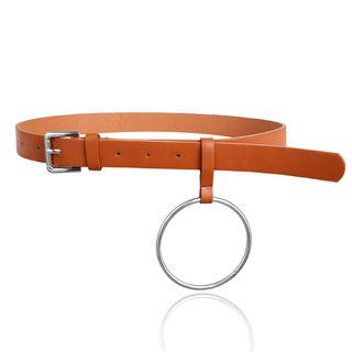 Alloy Hoop Leather Belt