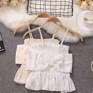 Bow Accent Ruffle Hem Camisole Top