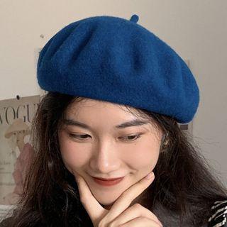 Plain Beret Hat Sapphire Blue - One Size