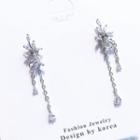 Rhinestone Snowflake Fringed Earring 1 Pair - As Shown In Figure - One Size
