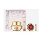 Sooryehan - Ginseng Cream Plum Blossom Set: Cream 60ml + 33ml + Plum Blossom Lipstick (pink) + Lip Brush 1pc 4pcs