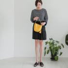 Shirred Front Mini Skirt