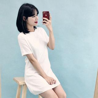 Monotone Linen Blend Shift Dress