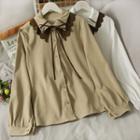 Color-block Bow Shirt