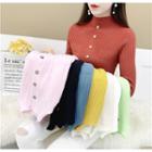 Long-sleeve Mock Two Piece Knit Top