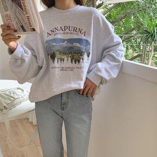 Over-fit Print Sweatshirt