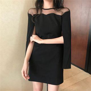 Mesh Yoke Cape Minidress