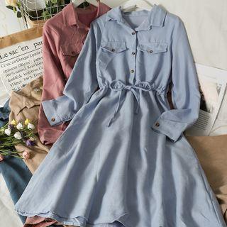 Drawstring-waist Midi Dress In 9 Colors