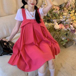 Short-sleeve T-shirt / Suspender A-line Dress
