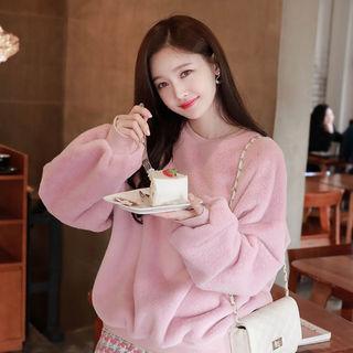 Faux-fur Oversized Pullover