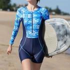 Long-sleeve Tie-dye Zip Rashguard